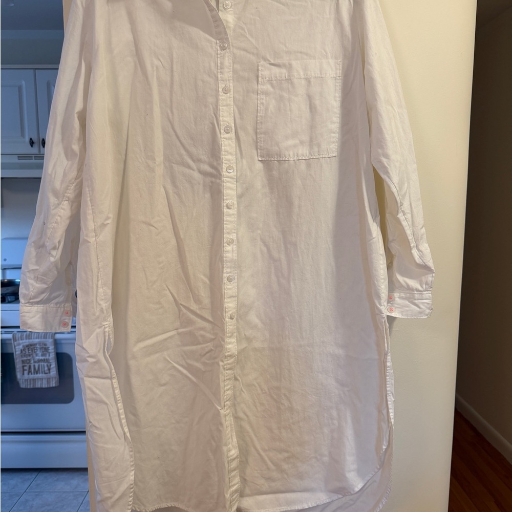 Anthropologie White Casual Button Down Shirt